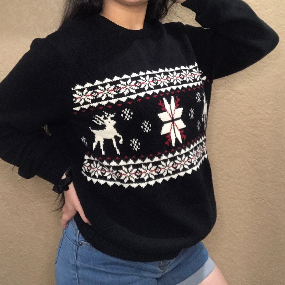 Black chunky Christmas sweater